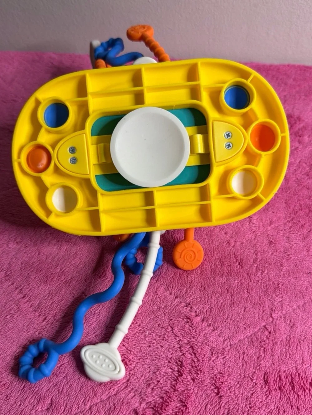 Yellow & Blue Baby Activity Toy with Orange Handles